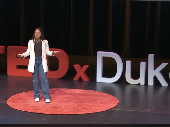 Jothi Gupta on TedxDuke stage